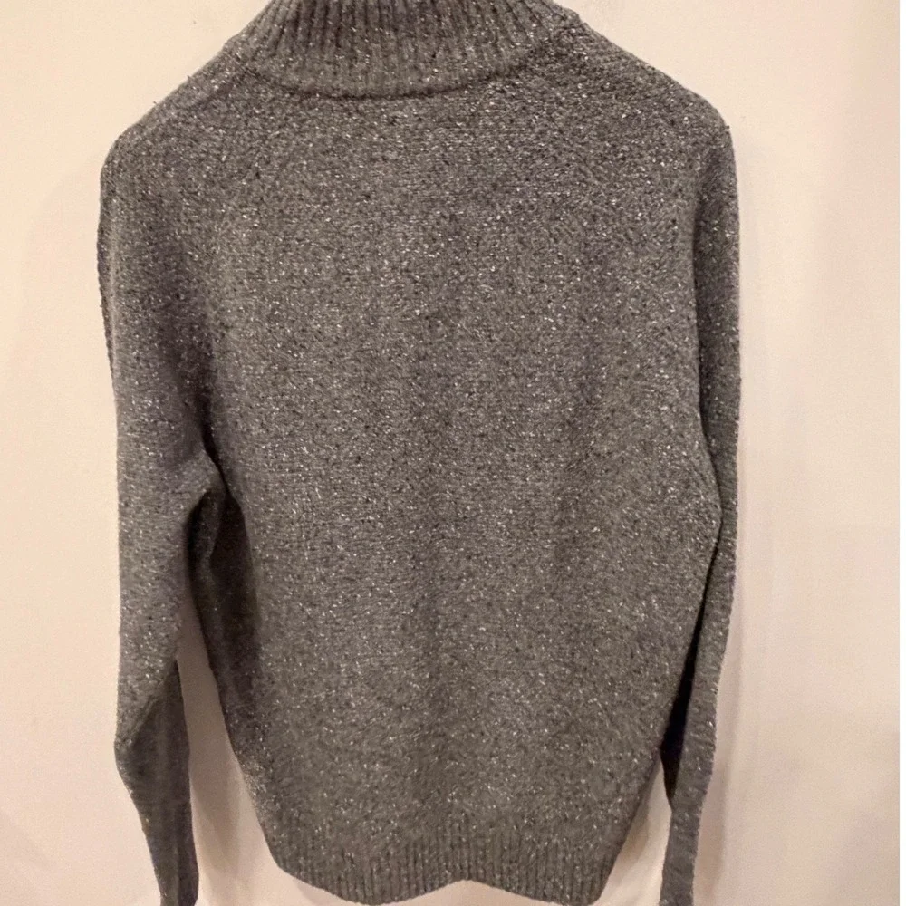 UNTUCKit Gordonne Castlerock Grey Lambswool Blend Mock Neck Sweater Mens Medium
